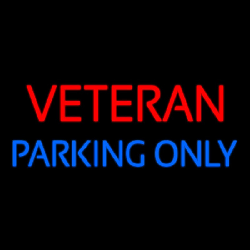 Veteran Parking Only Neon Skilt