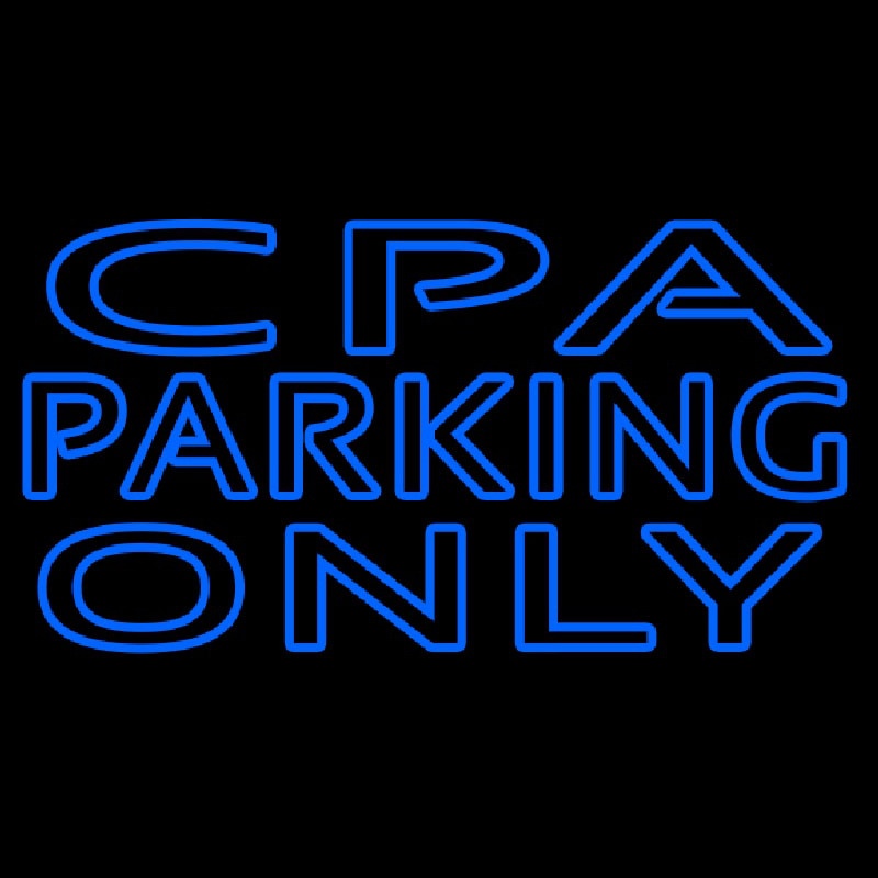 Double Stroke Cpa Parking Only Neon Skilt