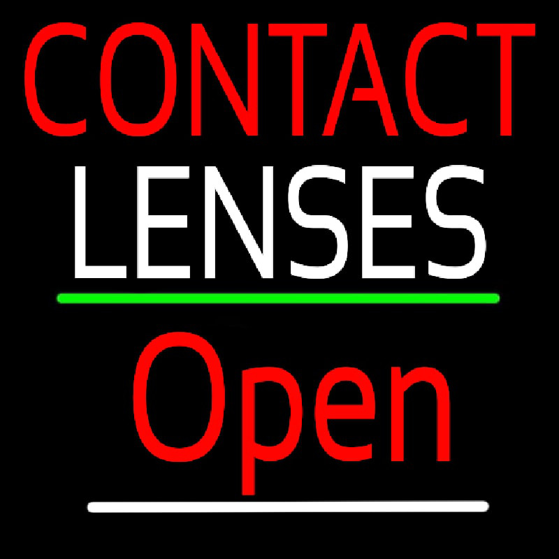 Contact Lenses Script2 Open Green Line Neon Skilt