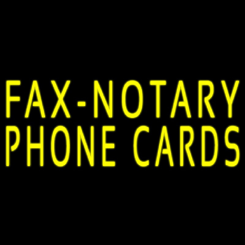 Yellow Fa  Notary Phone Cards 1 Neon Skilt