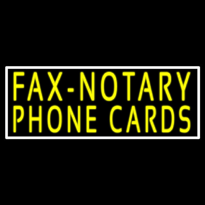 Yellow Fa  Notary Phone Cards With White Border 1 Neon Skilt