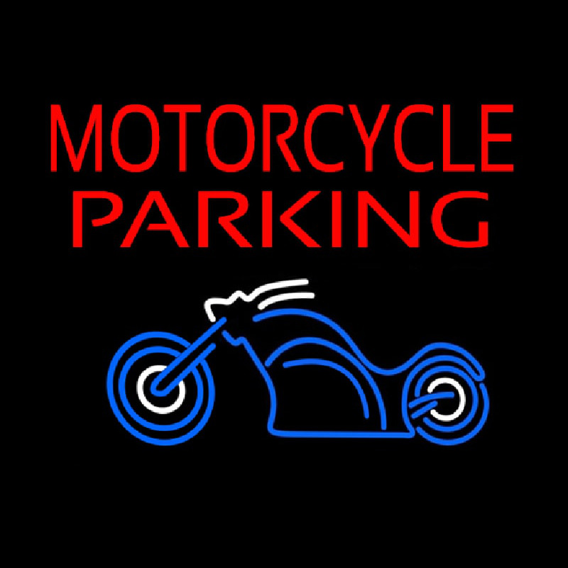 Motorcycle Parking Neon Skilt