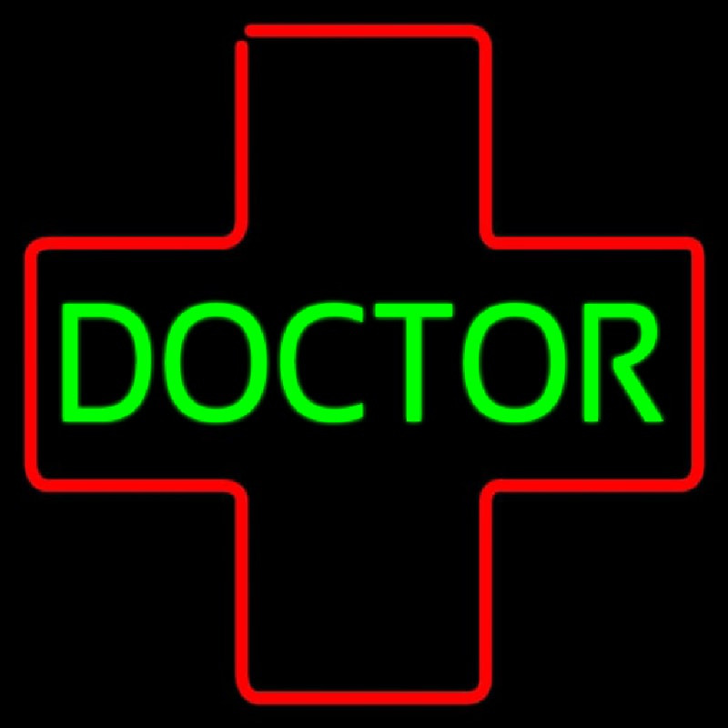 Green Doctor Medical Logo Neon Skilt