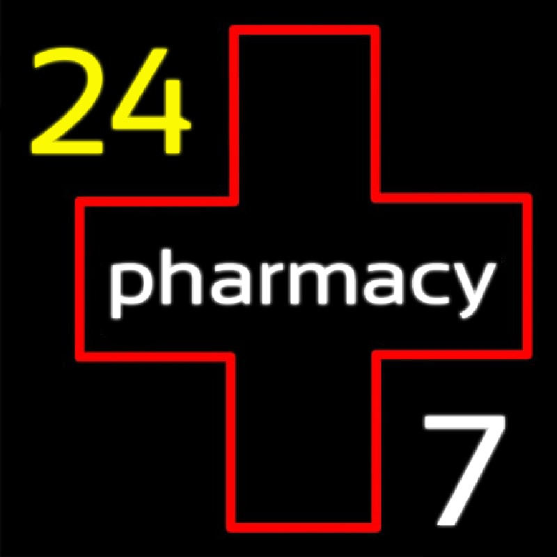 24 Pharmacy Neon Skilt