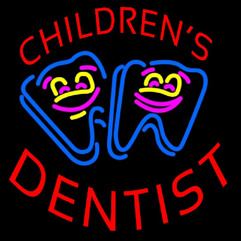 Childrens Dentist Neon Skilt