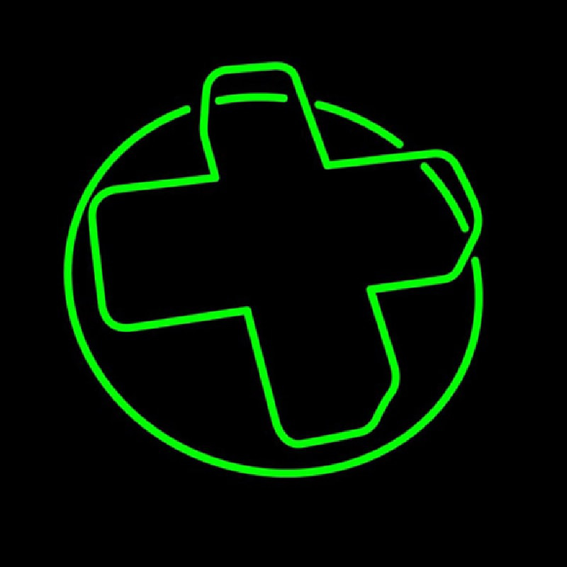 Pharmacy Green Cross Neon Skilt