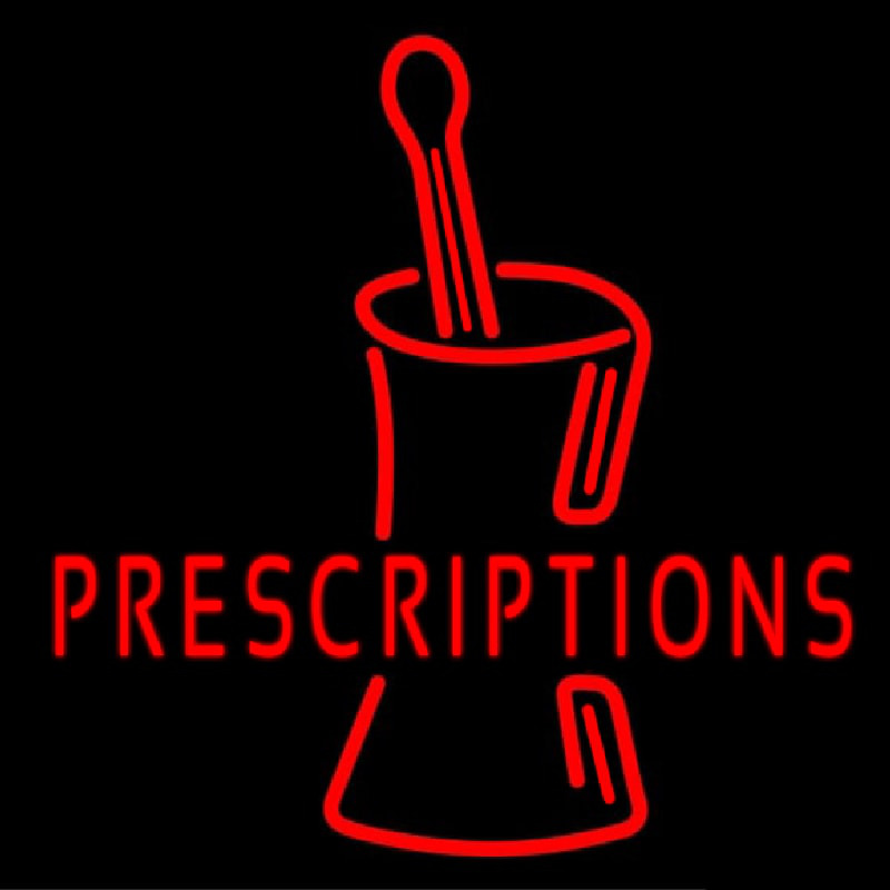 Prescriptions Neon Skilt