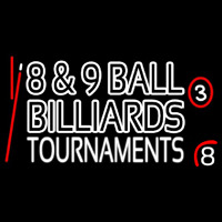 8 And 9 Ball Billiards Tournaments Neon Skilt