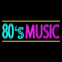 80s Music With Line Neon Skilt