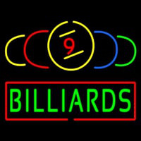 9 Ball Billiards Neon Skilt