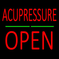 Acupressure Block Open Green Line Neon Skilt