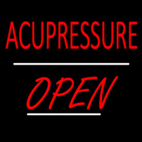 Acupressure Open White Line Neon Skilt