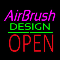 Airbrush Design Block Open Green Line Neon Skilt