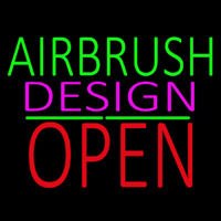 Airbrush Design Block Open Green Line Neon Skilt