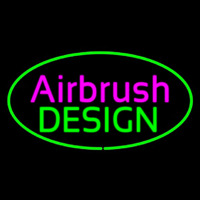 Airbrush Design Oval Green Neon Skilt