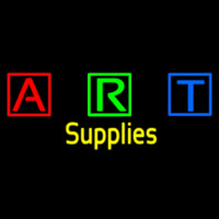 Art Supplies With Three Multi Color Bo  With Border Neon Skilt