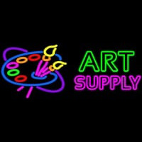 Art Supply With Logo Neon Skilt