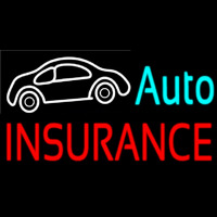 Auto Insurance Car Logo Neon Skilt