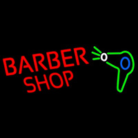 Barber Shop With Dryer And Scissor Neon Skilt