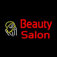 Beauty Salon With Girl Neon Skilt