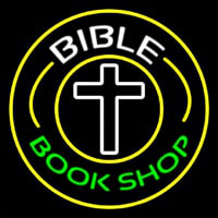 Bible Book Shop With Border Neon Skilt