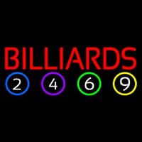 Billiards With Balls Neon Skilt