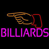 Billiards With Hand Logo 1 Neon Skilt