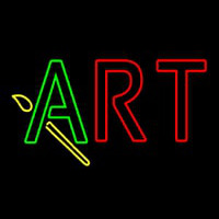 Block Art With Brush Logo Neon Skilt