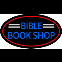 Blue Bible Book Shop Neon Skilt