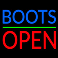 Blue Boots Open Neon Skilt