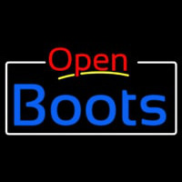 Blue Boots Open With White Border Neon Skilt