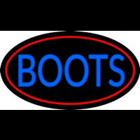 Blue Boots With Red Border Neon Skilt