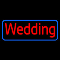 Blue Border Wedding Neon Skilt