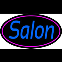 Blue Cursive Salon Neon Skilt