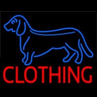 Blue Dog Red Clothing Neon Skilt