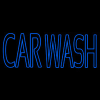 Blue Double Stroke Car Wash Neon Skilt