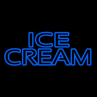 Blue Double Stroke Ice Cream Neon Skilt