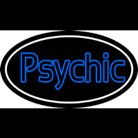 Blue Double Stroke Psychic White Border Neon Skilt