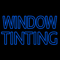 Blue Double Stroke Window Tinting Neon Skilt