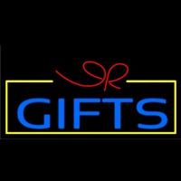 Blue Gifts Block Logo Neon Skilt