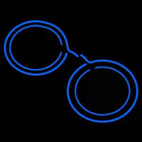 Blue Glasses Logo Neon Skilt