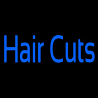 Blue Hair Cuts Neon Skilt