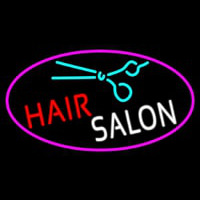 Blue Hair Salon Logo Neon Skilt