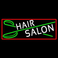 Blue Hair Salon With Scissor Neon Skilt