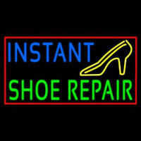 Blue Instant Green Shoe Repair Neon Skilt