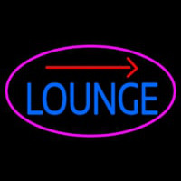 Blue Lounge And Arrow Oval With Pink Border Neon Skilt