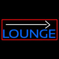 Blue Lounge And Arrow With Red Border Neon Skilt