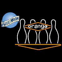 Blue Moon Bowling Orang Beer Sign Neon Skilt