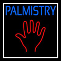 Blue Palmistry White Border Neon Skilt