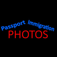 Blue Passport Immigration Photos Neon Skilt